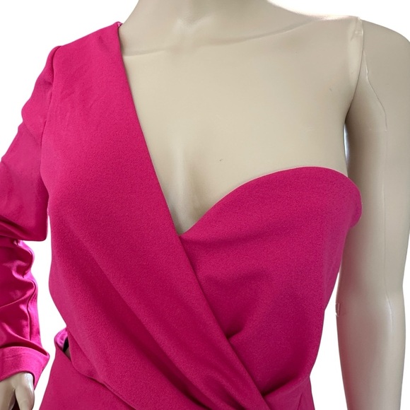 ONE33 SOCIAL Pink One Shoulder Cutout Draped Dress NWT 8 - Picture 5 of 7